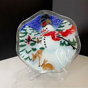 8.25" Wavy Snowman Bowl by Peggy Karr